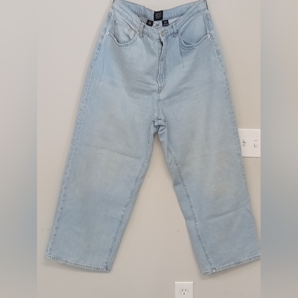 BDG High & Wide Light Wash Baggy Wide Leg Jeans Size 34